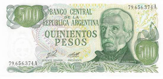 Argentinien p303a-1 500 Pesos 1977